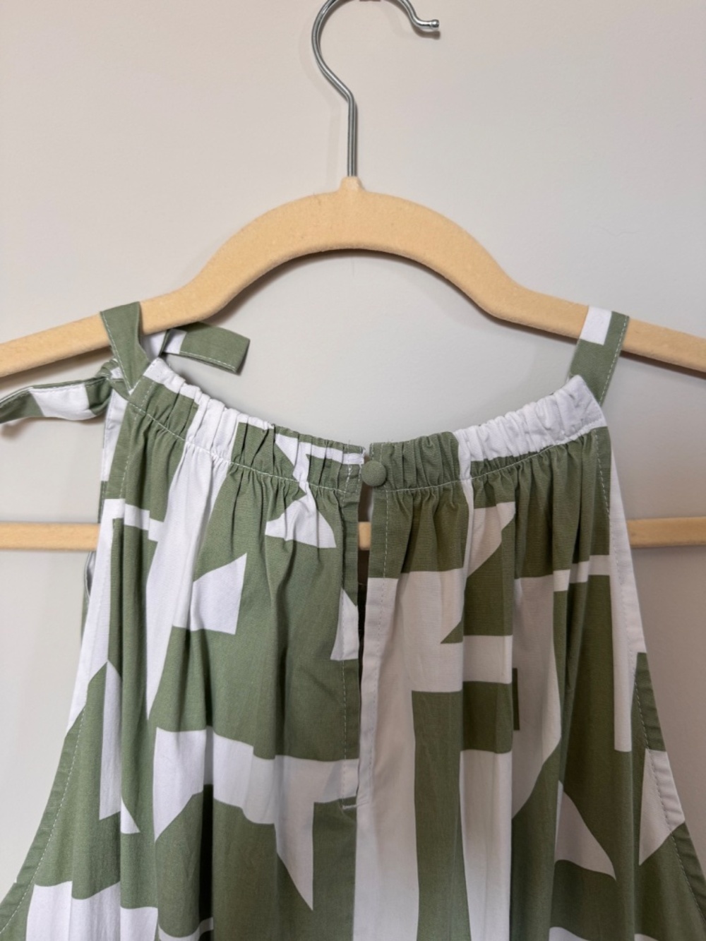 Lane Bryant Green and White Geometric Dress, Size 22/24 - Picture 3 of 6